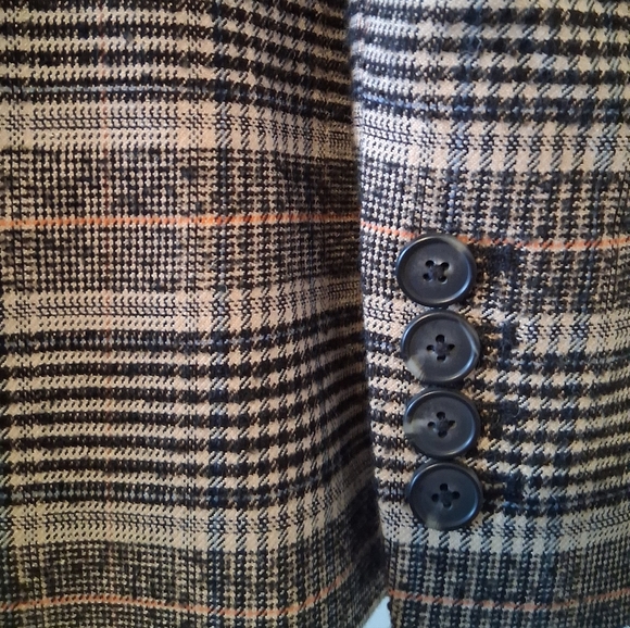 Rebecca Taylor Plaid Double-Breasted Jacket Size 6 / P2P 19 - Picture 10 of 14